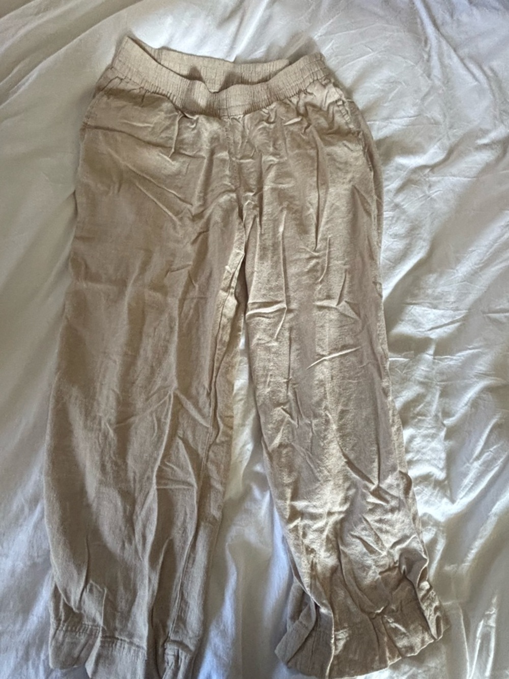 Old Navy Beige Elastic Waist Drawstring Pants